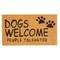 Dog Coir Doormat, Dogs Welcome People Tolerated, Natural Outdoor Door Mat for Porch (30 x 17 In)